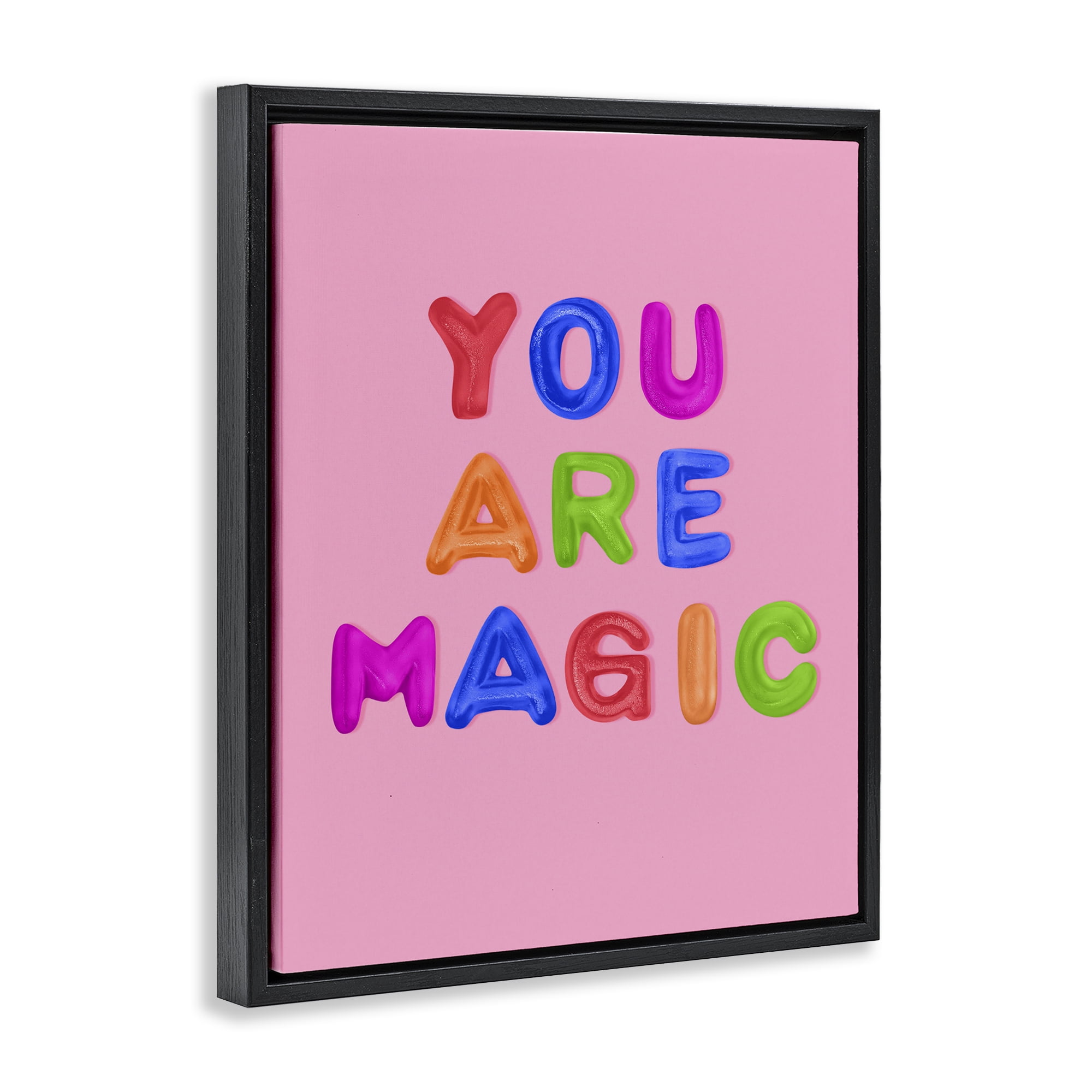 Stupell Industries You are Magic Gummies over Pink Black Framed Floater Canvas Wall Art, design by LISH Creative