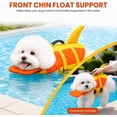 thumbnail image 4 of Dog Life Jacket with Chin Float, Shark Vest for Swimming, Rescue Handle.Pet Buoyancy Aid, Neck Support, Adjustable Straps, Quick-Release Buckles, Pool & Beach Use, Small to Large Dogs, 4 of 5