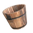 thumbnail image 4 of Wooden Flower Pot Flat Edge Garden Decor Succulent Plants Flower Barrels Decorations  Small, 4 of 9