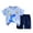 Z02-Blue, variant on Caqnni Summer Pj's Toddler Boys Girls 2pcs Outfits Set Short Sleeve Print Tops+ Shorts Cute Summer Print Set For 2t 3t 4t 5t 6tPajamas & Dailywear (Blue,4-5 Years)