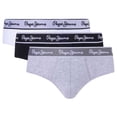 thumbnail image 1 of Pepe Jeans Calzoncillos para Hombre, Lote de 3 - Ropa Interior, Algodón, Logo en la Cintura, color liso Gris claro/negro/blanco S (Small), 1 of 2