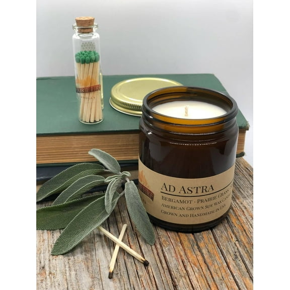 Ad Astra Soy Wax Candle | 9 oz Amber Apothecary Jar