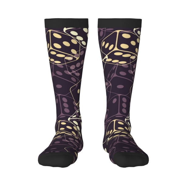 Balery Dice Calcetines novedosos Calcetines deportivos Calcetines hasta la rodilla Calcetines de algodón Calcetines originales y geniales