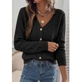 thumbnail image 3 of PRETTYGARDEN Women's Cozy Cardigan Sweater with Button V Neck Long Sleeve Tops Open Front for Fall Clothes Knit Winter Clothing Solid Business Casual & Vacation Outfits, 3 of 8