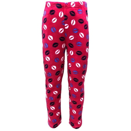 Yacht & Smith Women's Butter Soft Fleece Fuzzy Lounge Pants One Size Lips Print