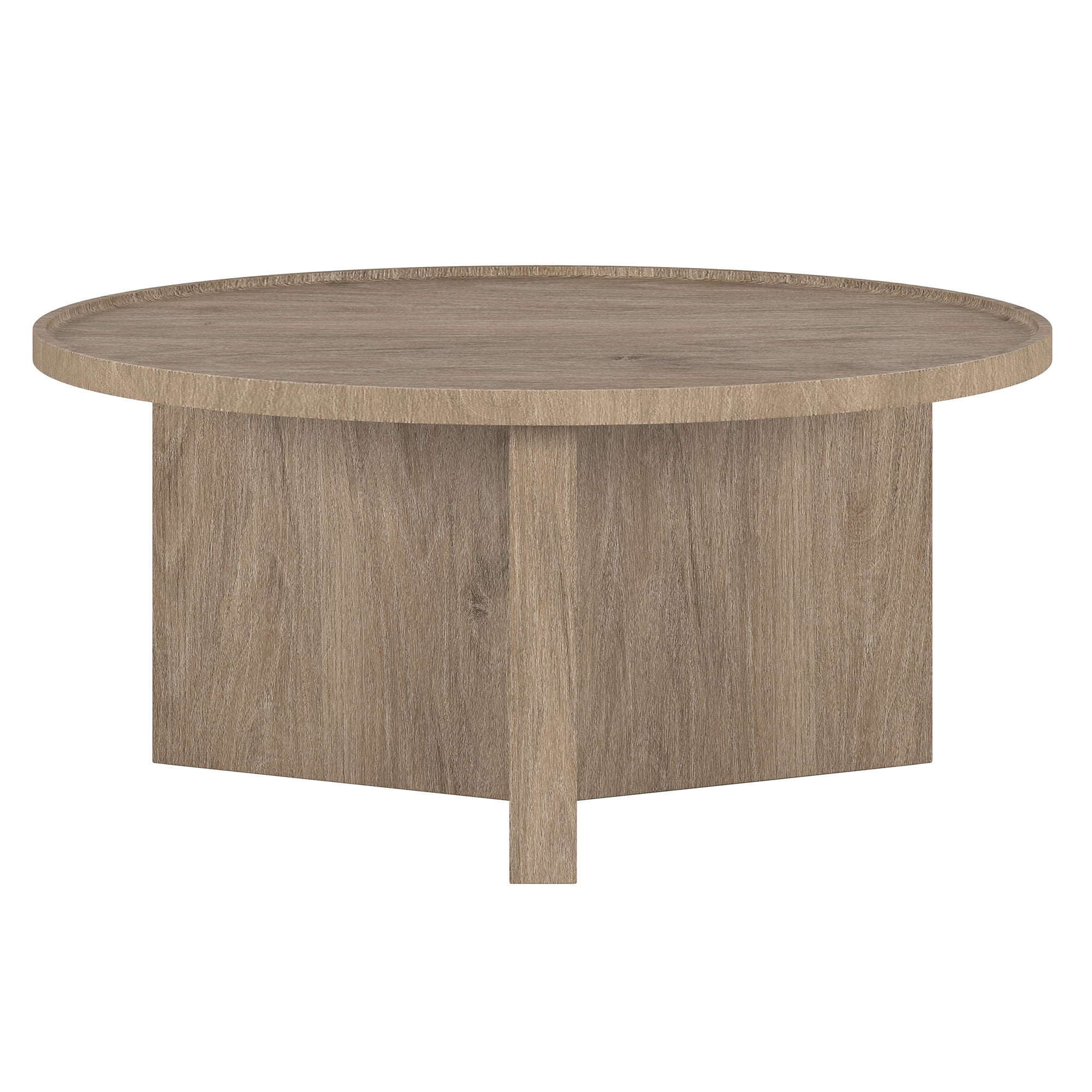 Evelyn&Zoe Scandinavian 32" Wide Antiqued Gray Oak Coffee Table
