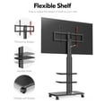 thumbnail image 5 of Floor TV Stand For Tvs up To 65”， Black & Modern Mobile TV Stand on Wheels, Wooden Base, 5 of 7
