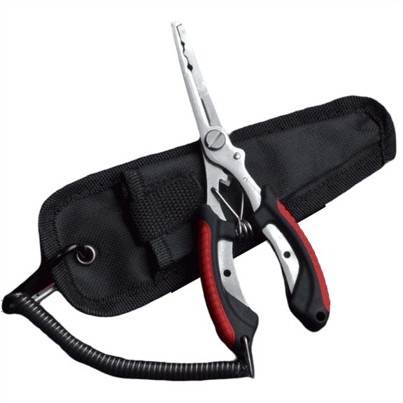 Stainless Steel Fishing Pliers Fishing Hook Remover Fishing Braided Line Cutting Scissors Fishing Tools,1 set * curved mouth multi-function lure pliers,As Shown