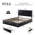 thumbnail image 7 of Amolife Full Bed Frame with 4 Storage Drawers and Faux Leather Headboard, Black, 7 of 7