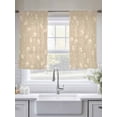 thumbnail image 5 of Beige Floral Sheer Curtains 45 Inch Length 2 Panels Set, Vintage Spring Botanical Flowers Voile Window Treatment Rod Pocket Small Kitchen Curtains Drapes for Bedroom 52"x45"x2, 5 of 7