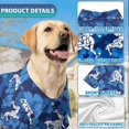 thumbnail image 5 of Wrestling Navy Blue Hawaiian Shirt, Wrestler Silhouette Floral Print Button Down Shirt for Adults or Dogs, Short Sleeve Summer Shirt, 5 of 8