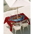 thumbnail image 2 of 54x80 Inch Outdoor Tablecloth with Umbrella Hole Zipper Rectangle Red Father's Day Rectangular Tablecloths Outside Waterproof Checkered Farmhouse Art Plaid Patio Table Cloth Cover for Picnic Party, 2 of 8