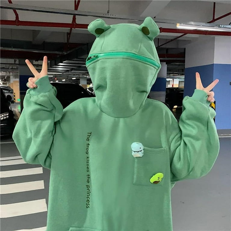 Frog Hoodie Unisex Frog Sweatshirt Couple s Wear Thickened Sweater Coat Korean Style Plush Hoodie Walmart