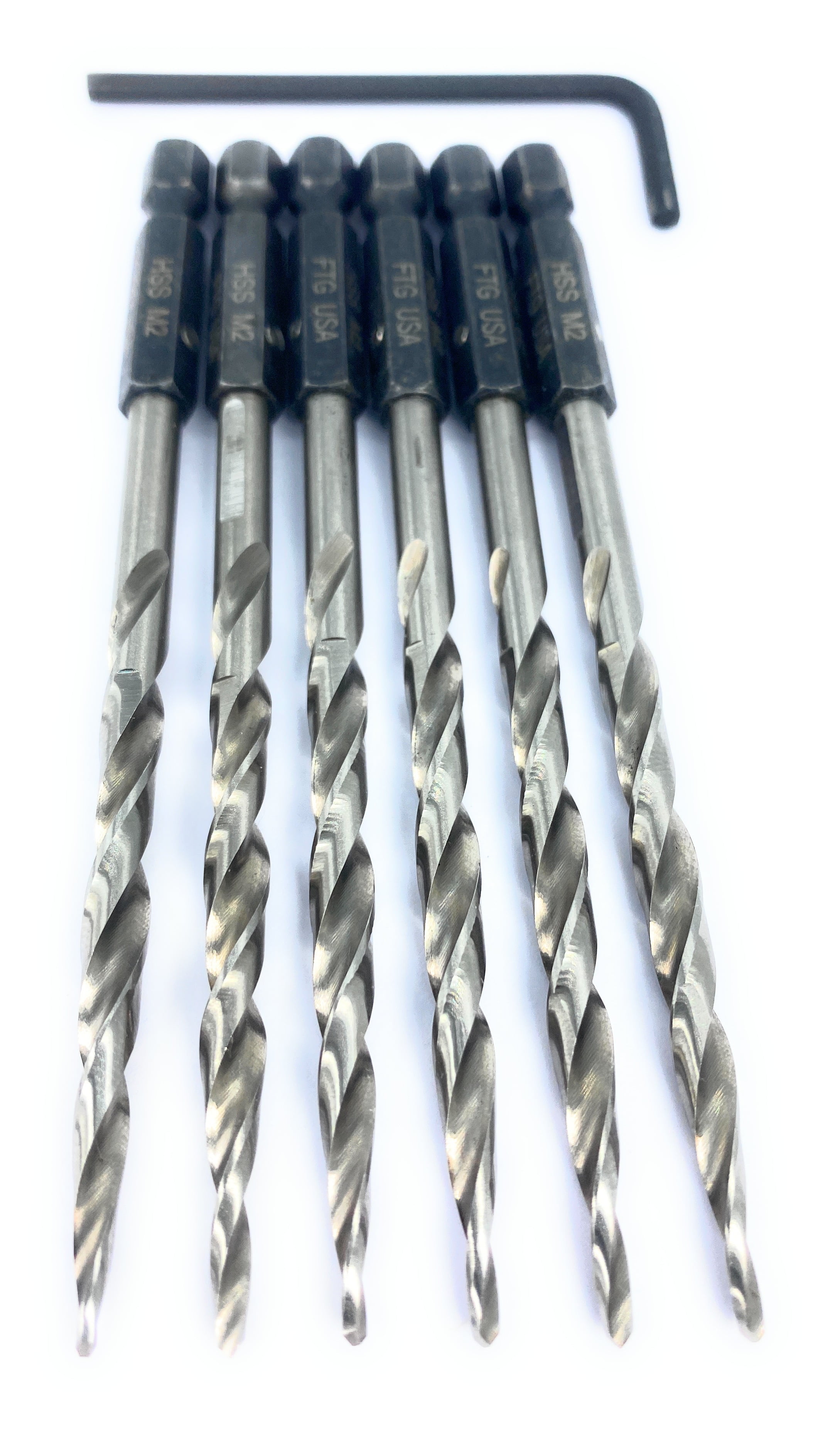 FTG USA Replacement Tapered Countersink Drill Bit Set 6 Pc Bit (#10) 3/16"