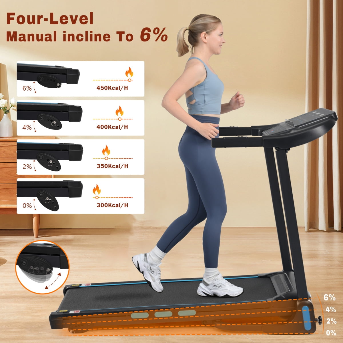 3.5HP New Treadmills for Home, Hydraulic System Auto Foldable Treadmill with Incline,10MPH 350Lbs Weight Capacity Electric Treadmills with Heart Rate Sensors,Type C & USB Charge ,Bluetooth Speaker