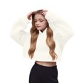 thumbnail image 2 of Cowsor Cute Hoodie for Teen Girls Trendy Solid Color Preppy Hooded Sweatshirts Kids Pullover Long Sleeve School Outfits, 2 of 7