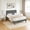 Dark Gray, variant on ASINMAK Full Size Linen Upholstered Bed Frame, Tufted Headboard, Wood Slat Support, No Box Spring Needed, Easy Assembly, Pink