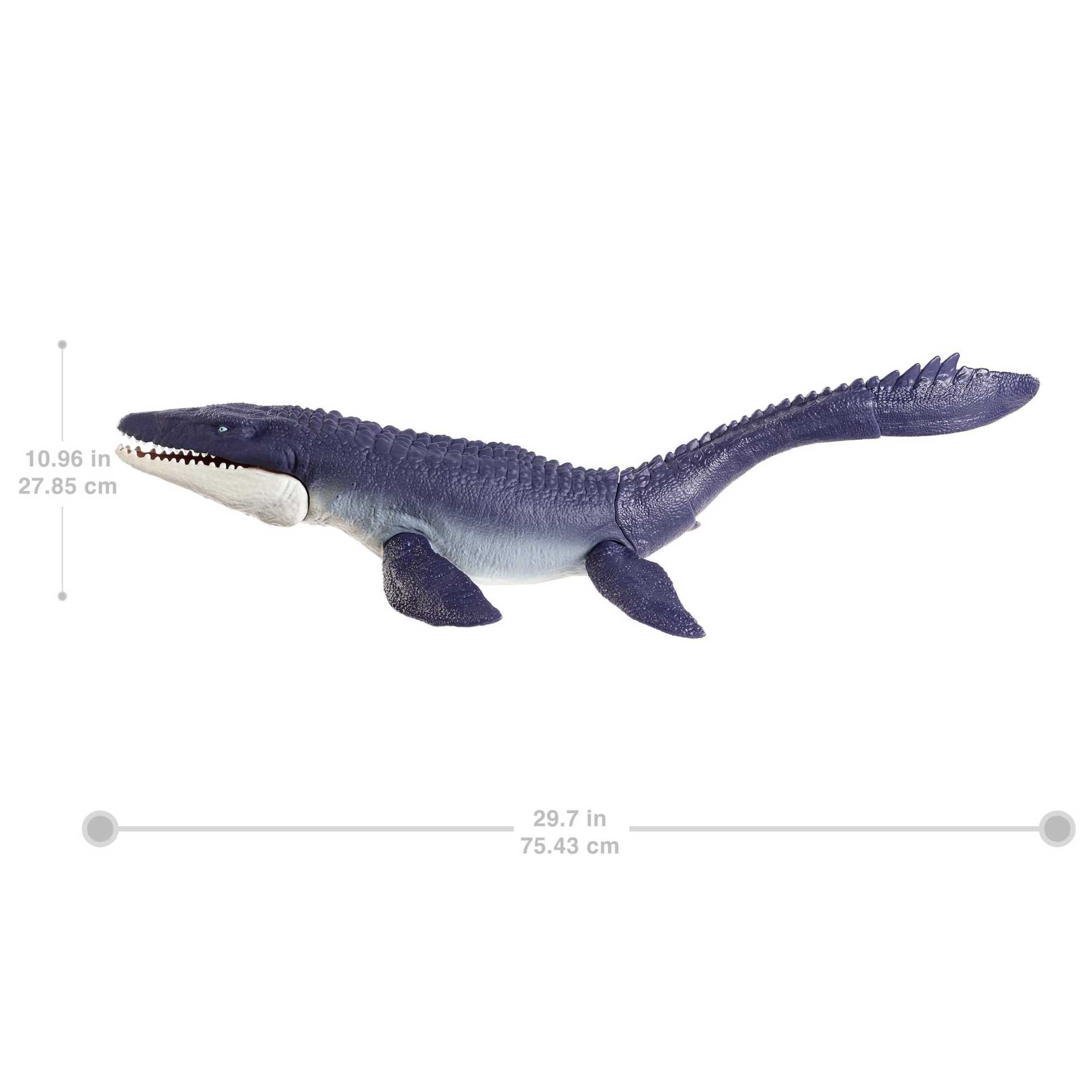Jurassic World Dominion Mosasaurus Dinosaur Toy 29 inch Action Figure, Poseable with DNA Code