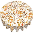 thumbnail image 2 of Nappe d'Extérieur Orange Brûlé d'Automne Ronde 60 Pouces, Nappe Feuilles Aquarelle, Polyester Résistant aux Taches Feuilles d'Automne Déco Saisonnière Petites Housses de Table pour Cuisine Salle à Manger Fêtes Pique-Nique, 2 of 6