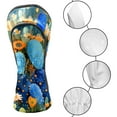 thumbnail image 3 of Golf Head Covers Blue Plants Design for Driver, Wood & Hybrid, Premium Waterproof PU Leather with Plush Lining, Unique Botanical Golf Gifts, 3 of 10