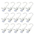 thumbnail image 4 of kladzum Laundry Hook Hangers Clothes Hanger Clips for Closet Organizer Socks Towels Clips Heavy Duty Clothespins Bulks Clothes Hanger Clips Stainless Steel Hook Clip with Hook Storage Clips 15PCS, 4 of 7