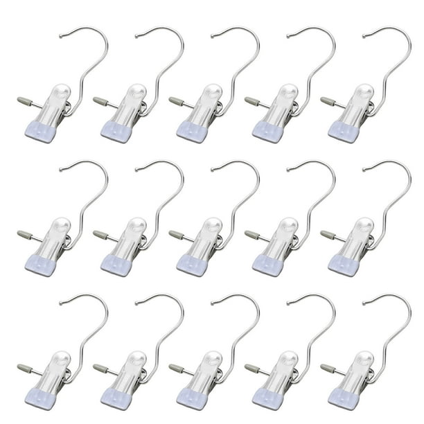 Fiudx Clips de Acero Inoxidable, Percha Compacta para Secar Ropa, Ganchos Multifuncionales de Alta Resistencia, Diseño Giratorio de 360°, Solución de Almacenamiento para Viajes y Campamentos, Esencia