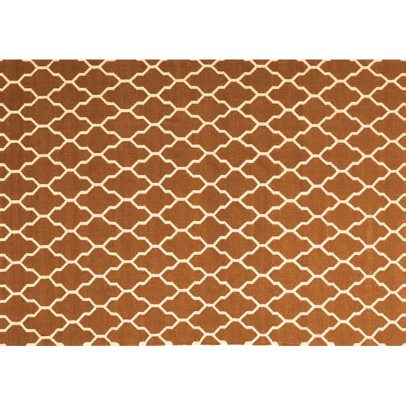 Ahgly Company Indoor Rectangle Trellis Orange Modern Area Rugs, 2' x 5'