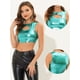 thumbnail image 2 of Top corto metálico brillante sin mangas para mujer lago verde XL, 2 of 4