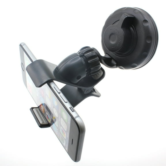 Windshield Car Mount for Motorola Moto e6 Phone - Holder Glass Cradle Swivel Clip Suction P9N