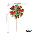 thumbnail image 2 of Scheam Foil Tinsel Cupcake Toppers 30 Pcs Sparkle Firework Cake Picks Tassel Cake Decorations Fruit Toothpicks Cocktail Drink Stirrers for Christmas New Year Birthday Party (Red Green), 2 of 7