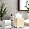 thumbnail image 4 of Tissue box cover Square leather - Tissue box Bathroom decor cube tissue holderoff-white, 4 of 6