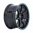 thumbnail image 3 of 19x9.5 Rotiform RC208 BPU Gloss Black W/ Teal Stripe Wheel 5x4.5 (20mm), 3 of 3