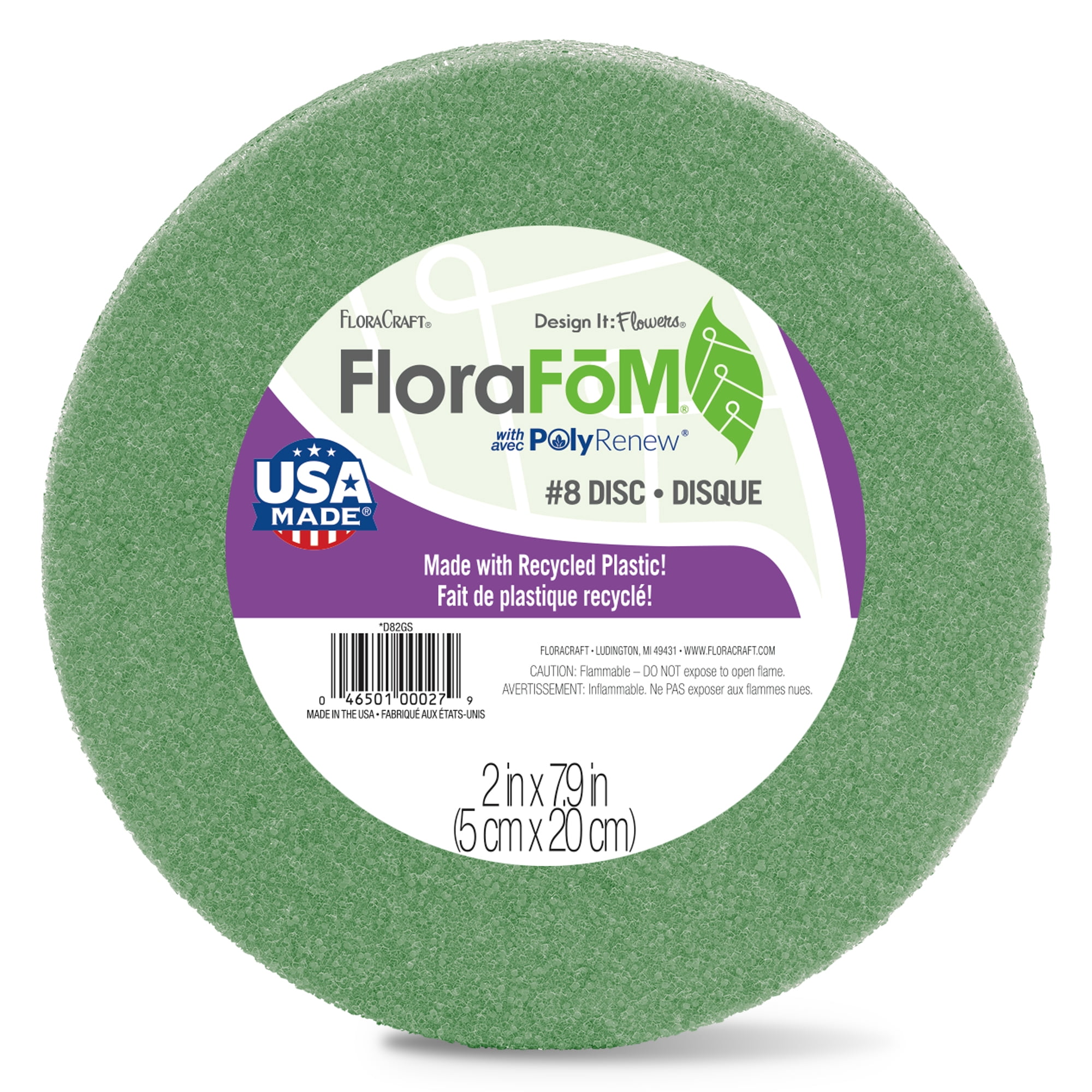 FloraCraft FloraFōM 8" Green Foam Disc, 18 Pack