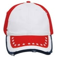 thumbnail image 2 of OTTO CAP 6 Panel Low Profile American Flag Patriot USA Dad Hat, Red/White/Red, 2 of 3