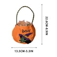 thumbnail image 4 of Yyuenw 4 Pcs Velvet Halloween Trick or Treat Bags, Pumpkin Witch Embroidered Handheld Candy Pouch, Reusable Color Block Handle Gift Bag for Party Festival Decor, 4 of 8