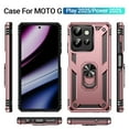 thumbnail image 7 of Feishell Hybrid Armor Phone Case for Motorola Edge (2024),Military Grade Shockproof 360 Rotatable Metal Ring Holder Kickstand Support Magnetic Car Mount Dual Layer Protective Phone Cover,Rosegold, 7 of 7