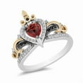 thumbnail image 2 of Evil Queen Ring – Red Heart Garnet & Diamond Wedding Ring in 925 Sterling Silver | Handcrafted Halloween Jewelry for Wome, 2 of 4