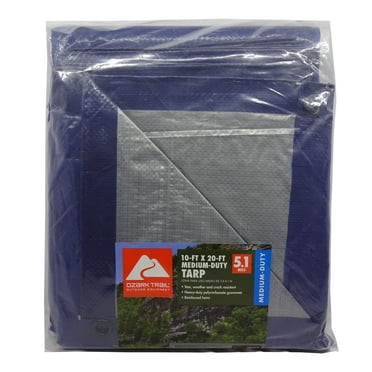 Ozark Trail Medium-Duty Tarp, 10' x 20', Material PE