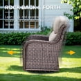 thumbnail image 5 of Gymojoy 5-Piece Wicker Patio Furniture Set with Fire Pit Table, Swivel Rocker Chairs, Sofa, Side Table and 6" Thick Cushions, 5 of 15