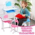 thumbnail image 1 of Ganfancp Mesa de Estudio Combinada para Niños Mesa de Trabajo de Plástico Elevable y Abatible Rebajas Flash Deals 1X Escritorio, 1X Lámpara, 1X Taburete, 1 of 2