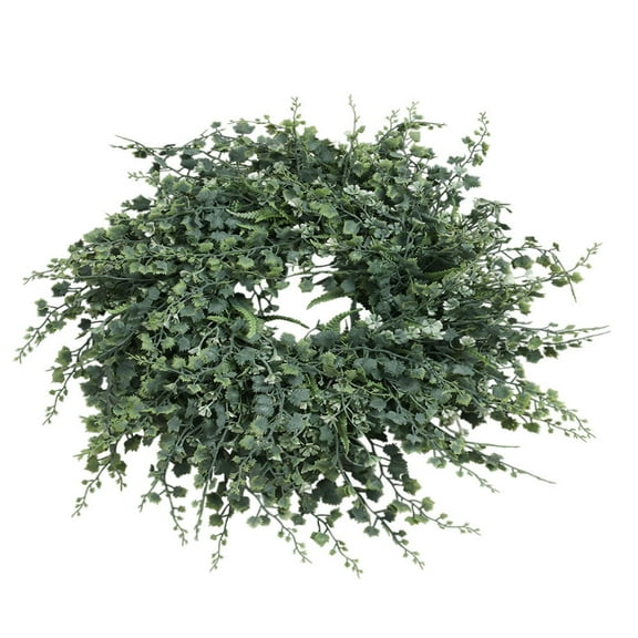 Niceauty Artificial Leaf Wreath for Front Door with Realistic Green Eucalyptus Leaves Decor
