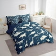 thumbnail image 3 of Feelyou Cartoon Dinosaur Print Bedding Comforter Set 7pcs, Kawaii Dino Animal Queen Bedding Sets, Teens Kids Boys Girls Reversible Queen Sheet Sets, Ultra Soft Bedroom Decor, 3 of 8
