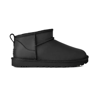 UGG Women's Leather Ankle Classic Ultra Mini Platform Boots Black