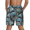 thumbnail image 3 of Kdxio Blue Excavator Print Men's Swim Trunks with Compression Liner 7 Inch Inseam Quick Dry Swim Shorts, 3 of 7