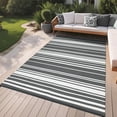 thumbnail image 2 of EastVita 9 x 12 ft Plastic Gray Rectangular Beach Front Porches Patio Picnic RV Camping Garage Geometric Modern Area Rug, 2 of 10