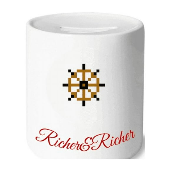 Summer Sail Rudder Pixel Art Deco Fashion Rich and Rich Bank Saving Box Coin