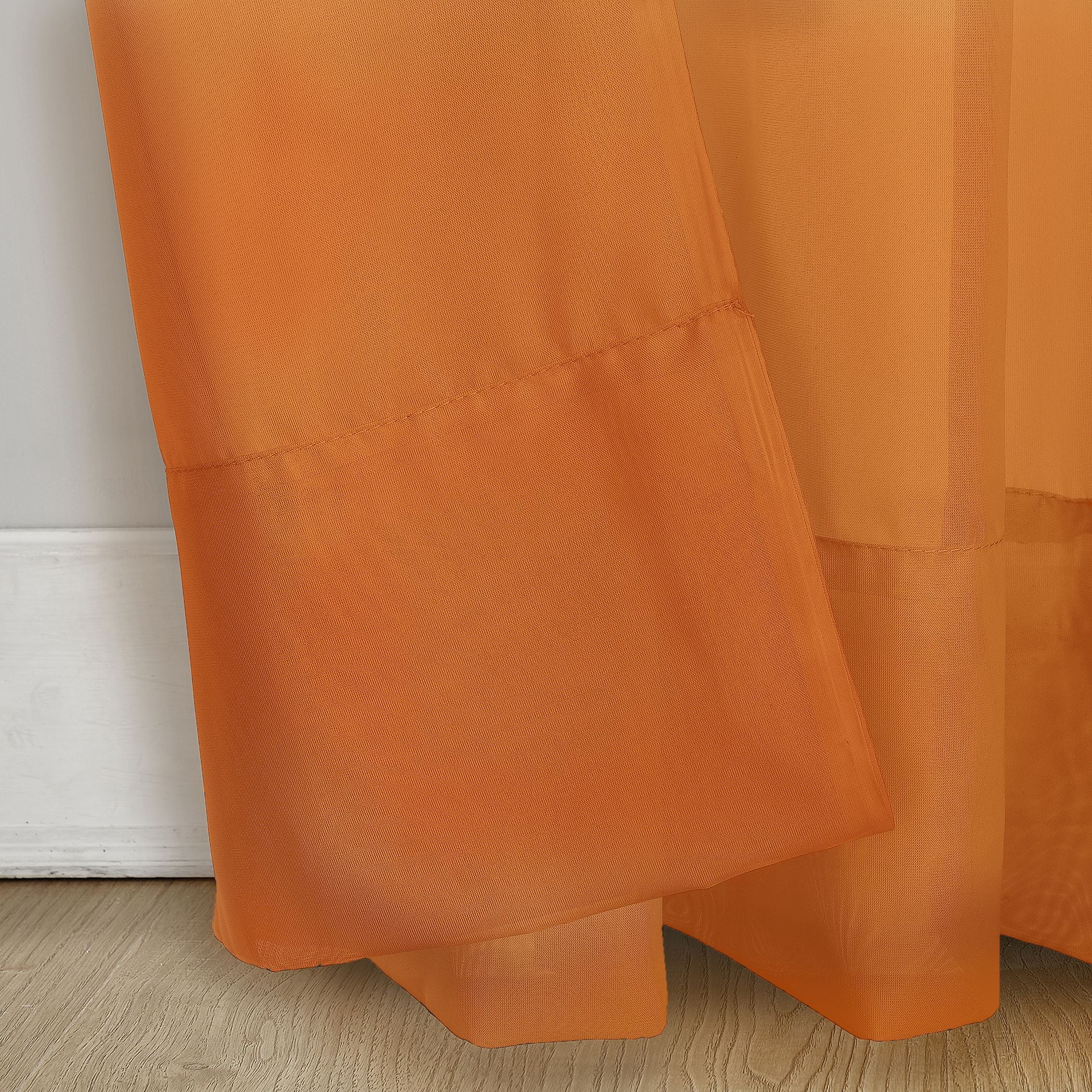 No. 918 Siren Voile Sheer Rod Pocket Curtain Panel, 59"x63", Orange