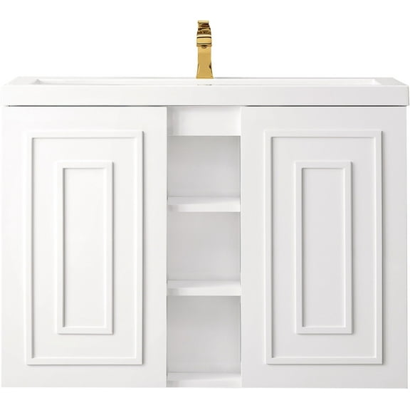 James Martin Vanities E110v39.5Wg Alicante 40" Wall Mounted Single Basin Poplar Wood