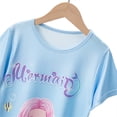 thumbnail image 4 of WIBACKER 3-14Y Girls Nightgowns Short Sleeve Nightdress Kids Cute Mermaid Nightie Dress Summer Pajamas, 4 of 9