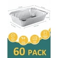 thumbnail image 2 of 60 Pack 8x6 Disposable Aluminum Pans Aluminum-Foil-Pans-Tin-Foil-Baking-Pans-Tin-Trays-Food-Containers-for-Meal-Prep-Cooking-Roasting-Heating, 2 of 7